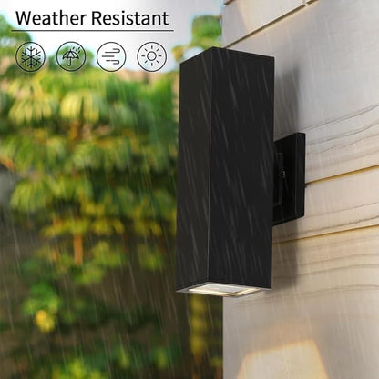 Cerdeco Aluminum Modern Outdoor Wall Light, Exterior Outdoor Wall Sconce Up Down Light Fixtures Matte Black [UL Listed]