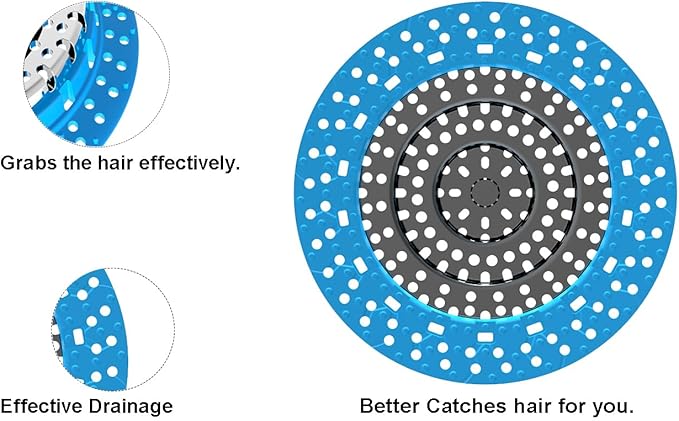 Drain Hair Catcher/Bathtub Shower Drain Hair Catcher(Blue) /Suitable for Bathroom Bathtub, Regular Drains. (Patented Product)