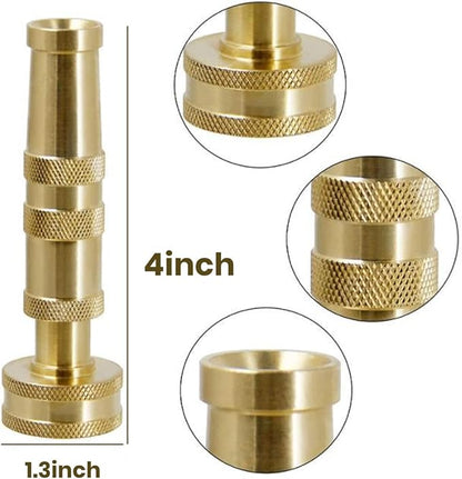 Garden Hose Nozzle, High Pressure Water Hose Nozzle Sprayer Head,fits 3/4” Garden Hose Thread,for Lawn & Garden,Washing Cars,Watering Garden,Cleaning,Showering Dogs&Pets（Brass）