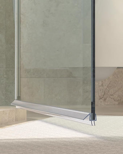 Shower Door Bottom Seal, 3Pack Shower Door Sweep Strip, Frameless Glass Doors Seal Strip for 3/8'' (10mm) Thick Doors, 39.3'' x 0.39'' Showers Water Guard Barrier