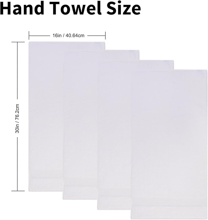 Everplush Youth Style Hand Towel 4-Piece Combo - Cotton Combined with Microfiber, Strong Absorption, Soft, Fluffy, Skin-Close Cotton, Durable, Various Sizes, Versatile
