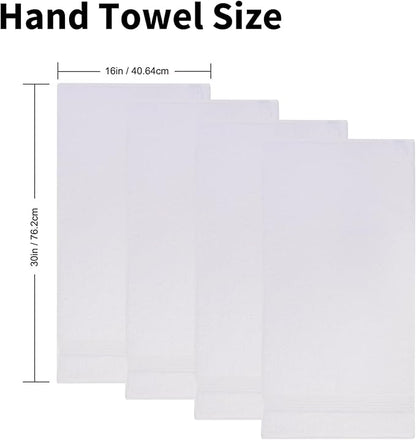 Everplush Youth Style Hand Towel 4-Piece Combo - Cotton Combined with Microfiber, Strong Absorption, Soft, Fluffy, Skin-Close Cotton, Durable, Various Sizes, Versatile