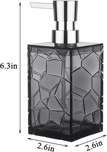 Hand Soap Dispenser, Clear Acrylic Plastic Liquid Pump Bottles Refillable Lotion Dispenser for Bathroom Decor Kitchen College Dorm, Grey