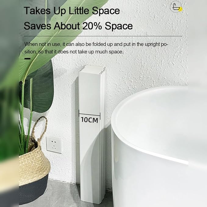 Adjustable Foldable Dust-Proof Bathtub Cover White,Waterproof Shutter Bathtub Tray & Laptop Desk 2 in 1 Fits Most Tubs,Modern Bath Tub Racks for Home(Size:0.47in Thick,Color:92CMx201CM(36.2"x79"))