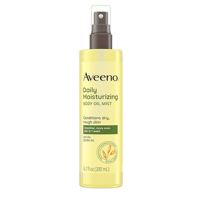 Aveeno Daily Moisturizing Dry Body Oil Mist with Oat and Jojoba Oil for Dry, Rough Sensitive Skin, Nourishing & Hypoallergenic Body Spray, Paraben-, Silicone- & Phthalate-Free, 6.7 fl. oz