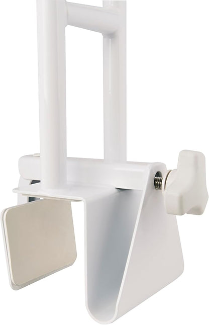 Vaunn Medical Adjustable Bathtub Safety Rail Shower Grab Bar Handle, Stainless Steel, White