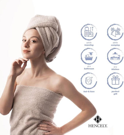 Hencely Bath Sheet Set of 2 - (35x64 Inches) - Luxury Extra Large Oversized Towels, 100% Cotton - Quick Dry, Highly Absorbent, Super Soft - Ideal for Spa, Hotel, Bathroom - (Bath Sheets 2 Pack, Beige)