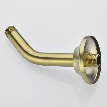 BESTILL Wall Mounted 6 Inch Shower Head Arm, Shower Arm and Flange Included, Brushed Gold
