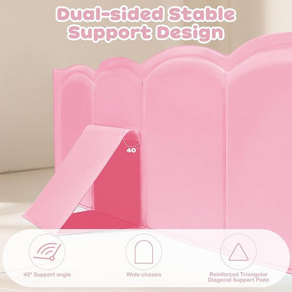 Collapsible Baby Bathtub for Shower,Reinforced Structure Infant Foldable Bath Tub with Non-Slip Base,Portable Space-Saving Kids Bath Tub for 6M to 4Years,Suitable for Outdoor, Travel Use(Pink)