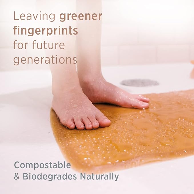 HEVEA Baby & Toddler Bath Mat - 100% Natural Rubber Non Slip Bathtub Mat for Baby - Upcycled, Danish Design - Safe & Sustainable Bathroom Essential (Sand)