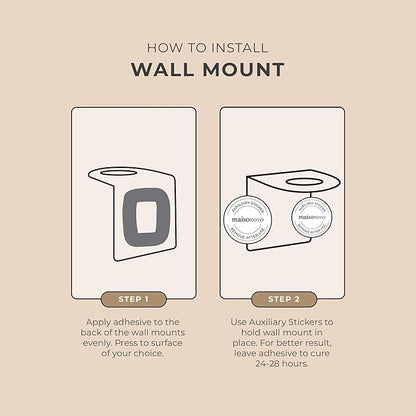 MaisoNovo Adhesive Soap & Shampoo Holder Set of 2 - Gold | Wall Mounted Dispenser Holder