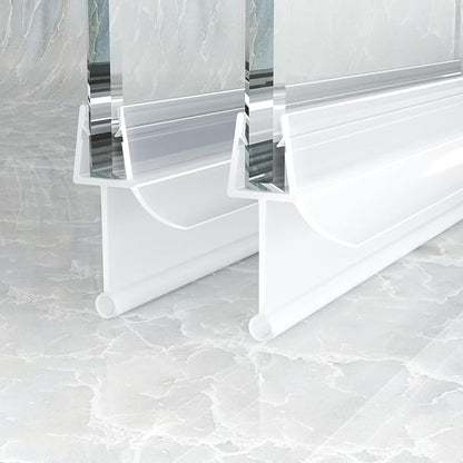 Frameless Shower Door Bottom Seal, 2 Pcs Shower Door Sweep, Shower Door Seal Strip for 5/16" Glass, Stop Shower Leaks and Create a Water Barrier 31.5" Long Sweep