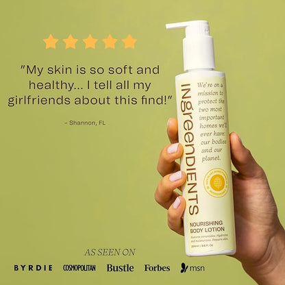 Ingreendients Hand & Body Lotion With Organic Cocoa Butter & Shea Butter - With Ceramides, Moisturizes and Rejuvenates Skin, Natural, Non Toxic, Vegan