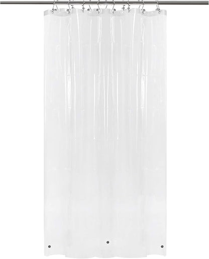 Barossa Design RV Shower Curtain Liner with 3 Magnets - 47" x 64" Camper Shower Curtain for Travel Trailers, Waterproof PEVA Liner for Camping Stall, PVC Free, Metal Grommets - Clear, 47x64