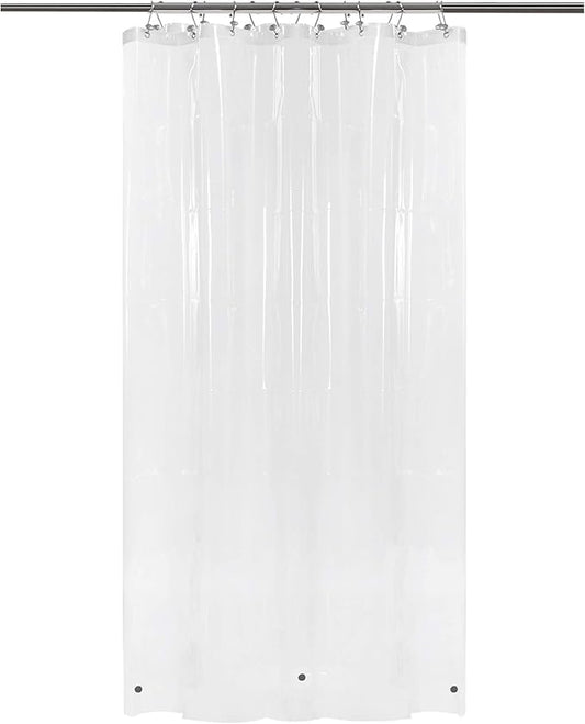 Barossa Design RV Shower Curtain Liner with 3 Magnets - 47" x 64" Camper Shower Curtain for Travel Trailers, Waterproof PEVA Liner for Camping Stall, PVC Free, Metal Grommets - Clear, 47x64