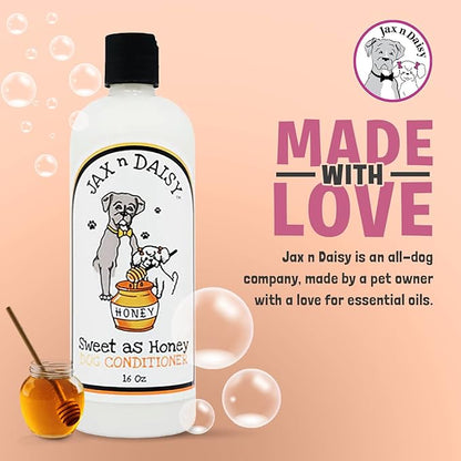 Jax n Daisy Honey Dog Conditioner Conditioner for Dogs with Honey Nectar Oil Hempseed Oil and Vitamin Soften Dog Coat and Soothe Skin for Furry Freshness Grooming Accessories Essentials