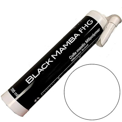Black Mamba FHG High Tack - Superfast Mono Component Polymer Sealant Cartridge - White - 12 Pack