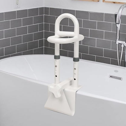 Adjustable Bathtub Safety Rail, Shower Grab Bars Handle with Non-Slip Handle for Seniors, Elderly, and Disabled, Fits 3"–6.7" Tub Walls, Supports 300 lbs, Bathroom Safety Bars
