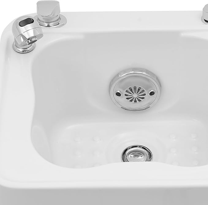 Pedicure Foot Spa, Acrylic Massage Foot Bath with Heat Hand Shower, 55W Pedicure Bowl Foot Soak Basin Tub for Soak Tub Sink Spa Shower Wash Salon (White 55W)