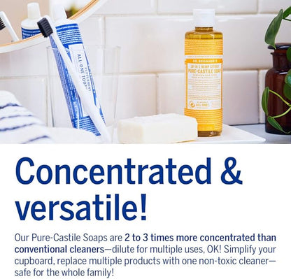 Dr. Bronner's - Pure-Castile Liquid Soap (Citrus, 8 ounce) - Made with Organic Oils, 18-in-1 Uses: Face, Body, Hair, Laundry, Pets and Dishes, Concentrated, Vegan, Non-GMO
