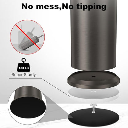 Pewter Toilet Brush and Holder，Extra Long Handled Toilet Brush for Bathroom，Stainless Steel Heavy Duty Toilet Bowl Brush,Removable Inner Bowl,Deep Cleaning Dense Bristles Cleaner Brush -Space Saving