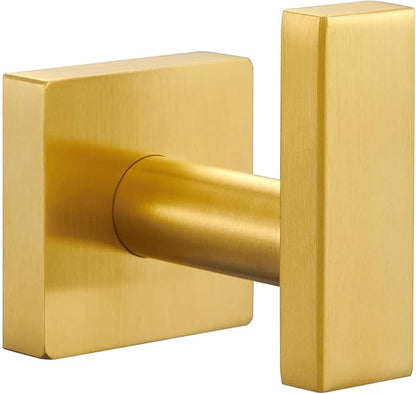 Angle Simple Towel Hook for Bathroom, SUS 304 Stainless Steel Robe Coat Hook for Wall, Hand Towel Holder, Brassy Gold