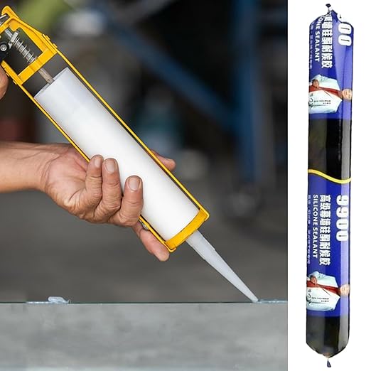 Waterproof Adhesive Sealants, Silicone Sealant, 590ml, Waterproof Sealant, Adhesive Sealer, Tear Resistant, for Kitchen Bathroom, Shower Window, Roof Wall Cracks Indoor