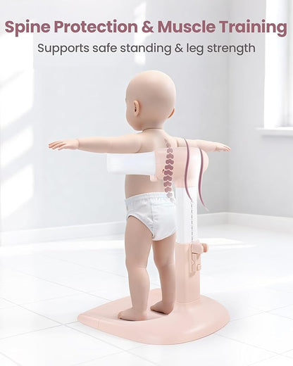 Baby Shower Stand for Infant to Toddler 6–36 Months, Baby Bath Stand Support with Adjustable Height, Anti-Slip Stable Design, Multi-Purpose Toddler Bath Helper, Infant Shower Gifts,Pink