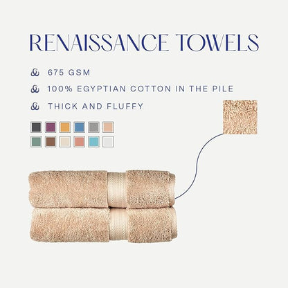 Christy Renaissance 6 Piece Beige Towel Set | 100% Egyptian Cotton | Luxury Bathroom Towels | Soft and Super Absorbent | 675 GSM | 2 Bath 2 Hand 2 Face | Driftwood