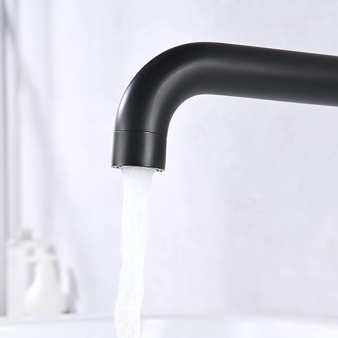 SUMERAIN Wall Mount Tub Filler Oil Rubbed Bronze High Flow Bathtub Faucet Long Spout with Rough in Valve, Two Cross Handles