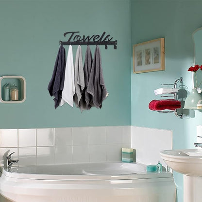 Over The Door Hooks - Heavy Duty Towel Rack with 7 Coat Hooks for Bedroom Bathroom Pool Kitchen