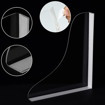 4 Pack Shower Splash Guard – Waterproof Self-Adhesive Shower Water Guard, Flexible Bathtub Corner Splash Barrier, Easy Install Shower Leak Guard for Tub and Walk in Shower(9.25 x 11.25 inch)