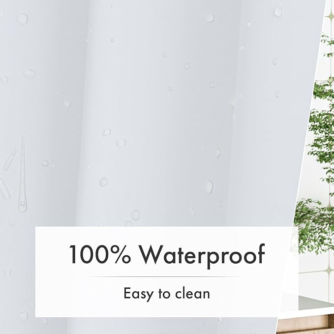 Amazer White Shower Curtain Liner with Magnets, 72x78 Plastic Shower Liner PEVA Waterproof Medium Weight Inside Shower Curtains Liner for Bathroom with Rustproof Grommet