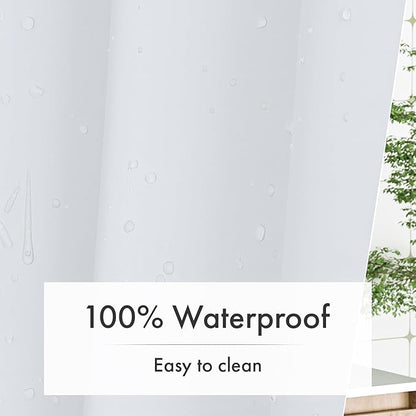 Amazer White Shower Curtain Liner with Magnets, 72x78 Plastic Shower Liner PEVA Waterproof Medium Weight Inside Shower Curtains Liner for Bathroom with Rustproof Grommet