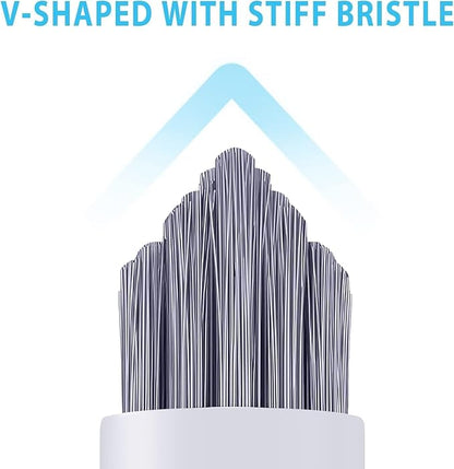 Grout Cleaner Brush,Hard Bristle Grout Cleaning Brushes Scrubber for Tile Floors Bathroom Shower, Black, 3 Pieces
