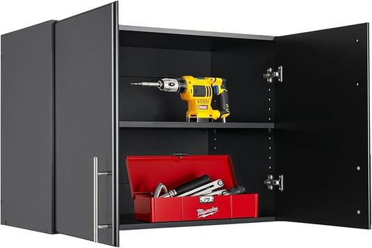 Prepac Elite 32 in. 2-Door Engineered Wood Stackable Wall Cabinet in Black