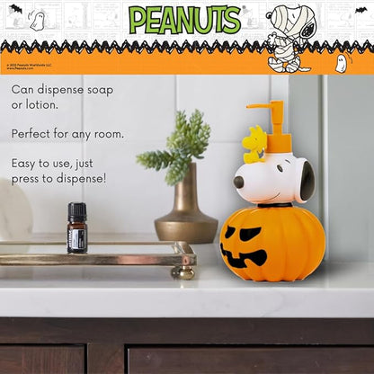 Peanuts Snoopy Pumpkin Soap/Lotion/Hand Sanitizer Resin Pump Dispenser, 10.01 Ounces, (Officially Licensed Product) by Franco Collectibles