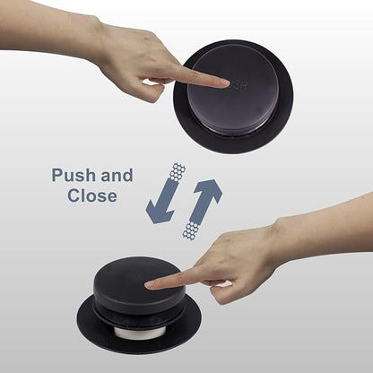 Black Tub Drain Tip-Toe Tub Trim Set Conversion Kit Assembly, Hidrop Bathtub Drain Replacement Trim Kit with 1-Hole Overflow Faceplate and Universal Fine/Coarse Thread, Matte Black