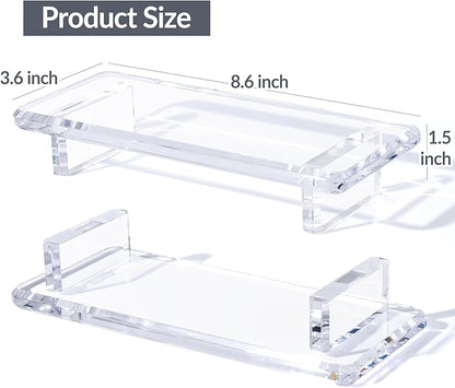 Acrylic Bathroom Counter Tray: Water-Resistant Kitchen and Bathroom Tray Countertop Decor,Perfect for Soap Dish,Vanity,Plant,Candle Decor,and Riser Organizer-Small
