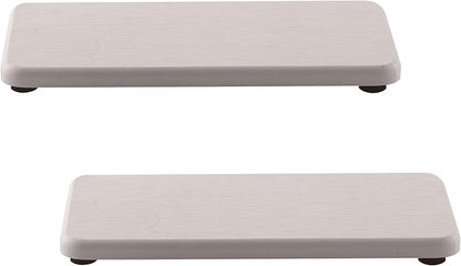 2 Pcs Water Absorbing Stone Trays, Kitchen/Bathroom Sink Soap Dish, Diatomite Tray Used for Hand Soap & Cosmetic Bottles in The Modern Home, 3.5" W x 7.1" L, White