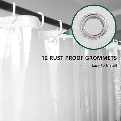AooHome Thin Clear Small Shower Curtain Liner, 48x72 Premium Light Weight EVA 4G Plastic Bathroom Shower Liner with Rustproof Metal Grommets and 3 Magnets for Shower Stall (No Hooks)