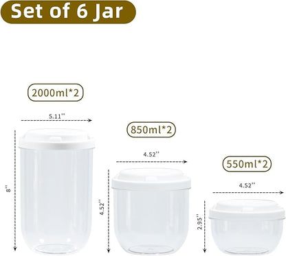 FABROK 3 Pack Candy Storage Organizer with Lid, Plastic Cookie Storage Jar for desk, Clear Plastic Container Canister for Laundry, Kitchen, Bathroom