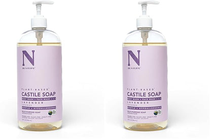 Dr. Natural Castile Liquid Soap, Lavender, 32 oz - Plant-Based - Made with Organic Shea Butter - Rich in Coconut and Olive Oils - Sulfate and Paraben-Free, Cruelty-Free - Multi-Purpose Soap