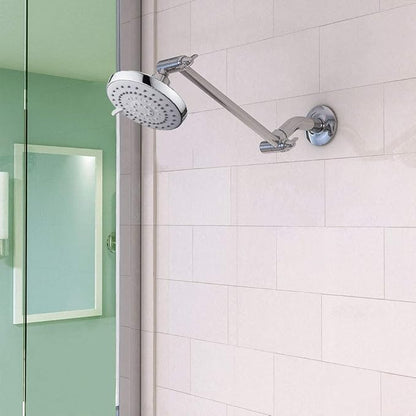 HarJue High Pressure Shower Head with 11 IN Adjustable Arm, Rainfall with Shower Arm-Make Water Flow Down Vertically for Better Bathing Experience(5 In, Chrome)
