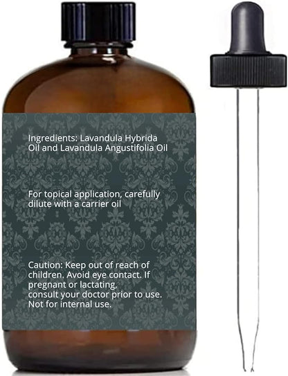 Essentially Kates Lavender Oil - 100% Pure and Natural, Therapeutic Grade with Glass Dropper and Roll-on Bottle