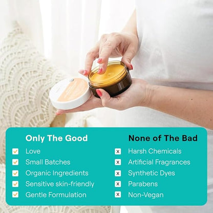 Mambino Organics Oh Baby! Belly Butter, Belly Cream with Shea Butter for Pregnancy, Minimizes Stretch Marks, Vegan, Cruelty-Free, Maternity Skin Care, 2.5 fl oz
