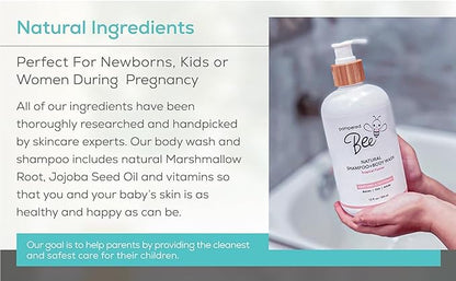 Shampoo & Body Wash + Conditioner Combo Set (Unscented) All Natural Formula for Newborns, Toddlers and Kids, 12 fl oz Each 12 Fl oz Each