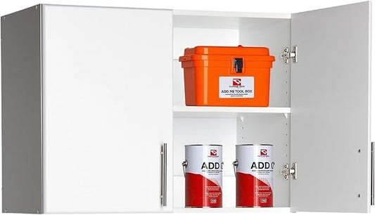 Prepac White Cabinet: Elite Wall Cabinet, WEW-3224 Garage Cabinet with Storage Shelf, Stackable 16"D x 32"W x 24"H, Perfect as a Garage Storage Cabinet with Doors and Shelves