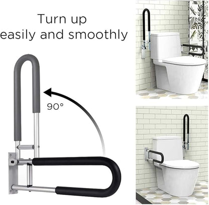 Handicap Grab Bars Rails 29.5 Inch Toilet Handrails Bathroom Safety Bar Hand Support Rail Handicapped Handrail Accessories for Seniors Elderly Disabled Mounted Bath Grips