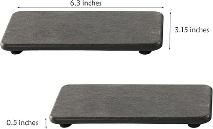 2 Pcs Water Absorbing Stone Trays, Kitchen/Bathroom Sink Soap Dish, Diatomite Tray Used for Hand Soap & Cosmetic Bottles in The Modern Home, 3.15" W x 6.3" L, Dark Gray